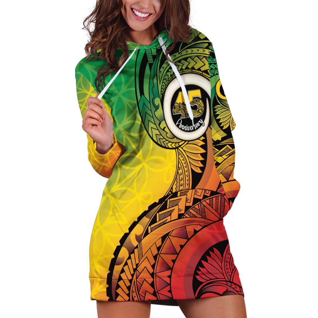 Vanuatu 45th Independence Anniversary Hoodie Dress Ni-Van Sandroing - Polynesian Pride