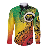 Vanuatu 45th Independence Anniversary Long Sleeve Button Shirt Ni-Van Sandroing - Polynesian Pride