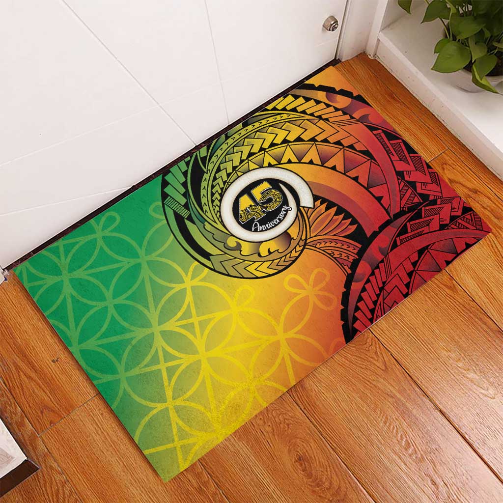 Vanuatu 45th Independence Anniversary Rubber Doormat Ni-Van Sandroing - Polynesian Pride