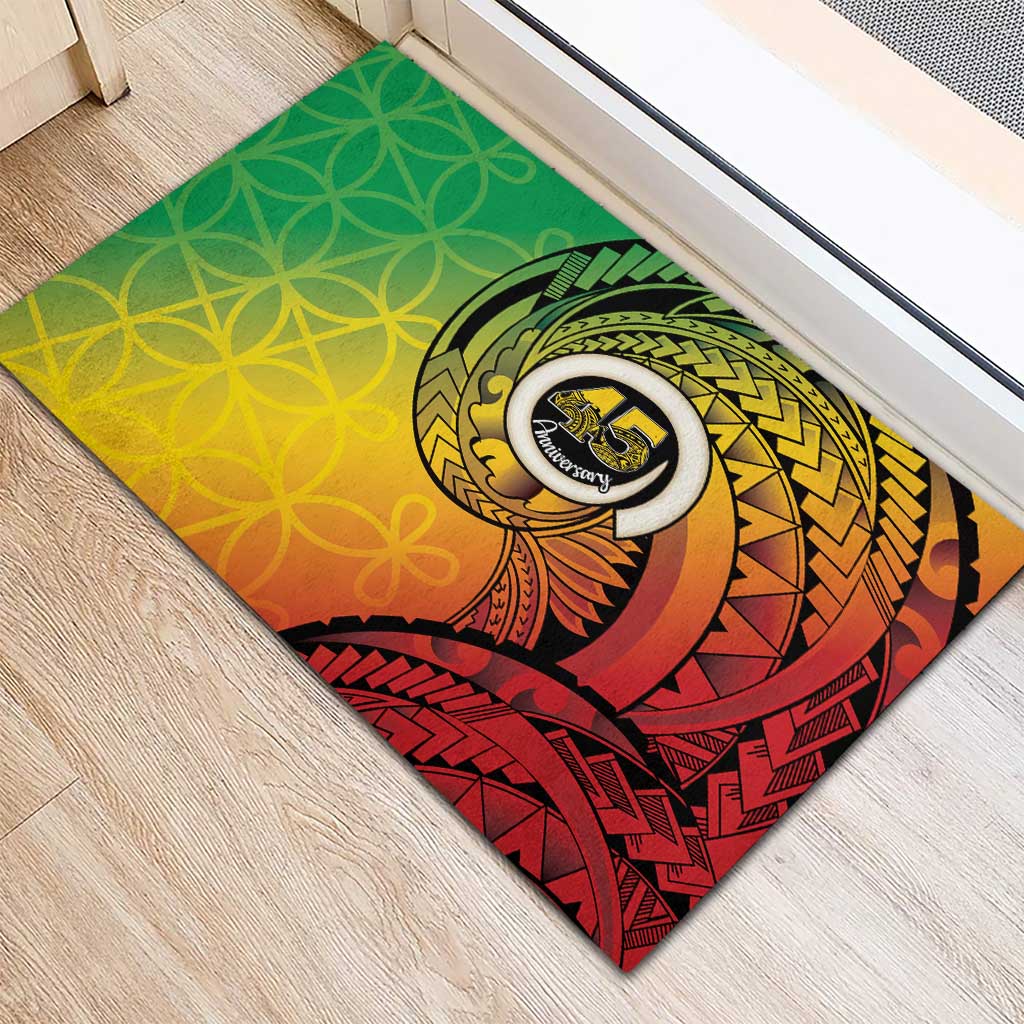 Vanuatu 45th Independence Anniversary Rubber Doormat Ni-Van Sandroing - Polynesian Pride