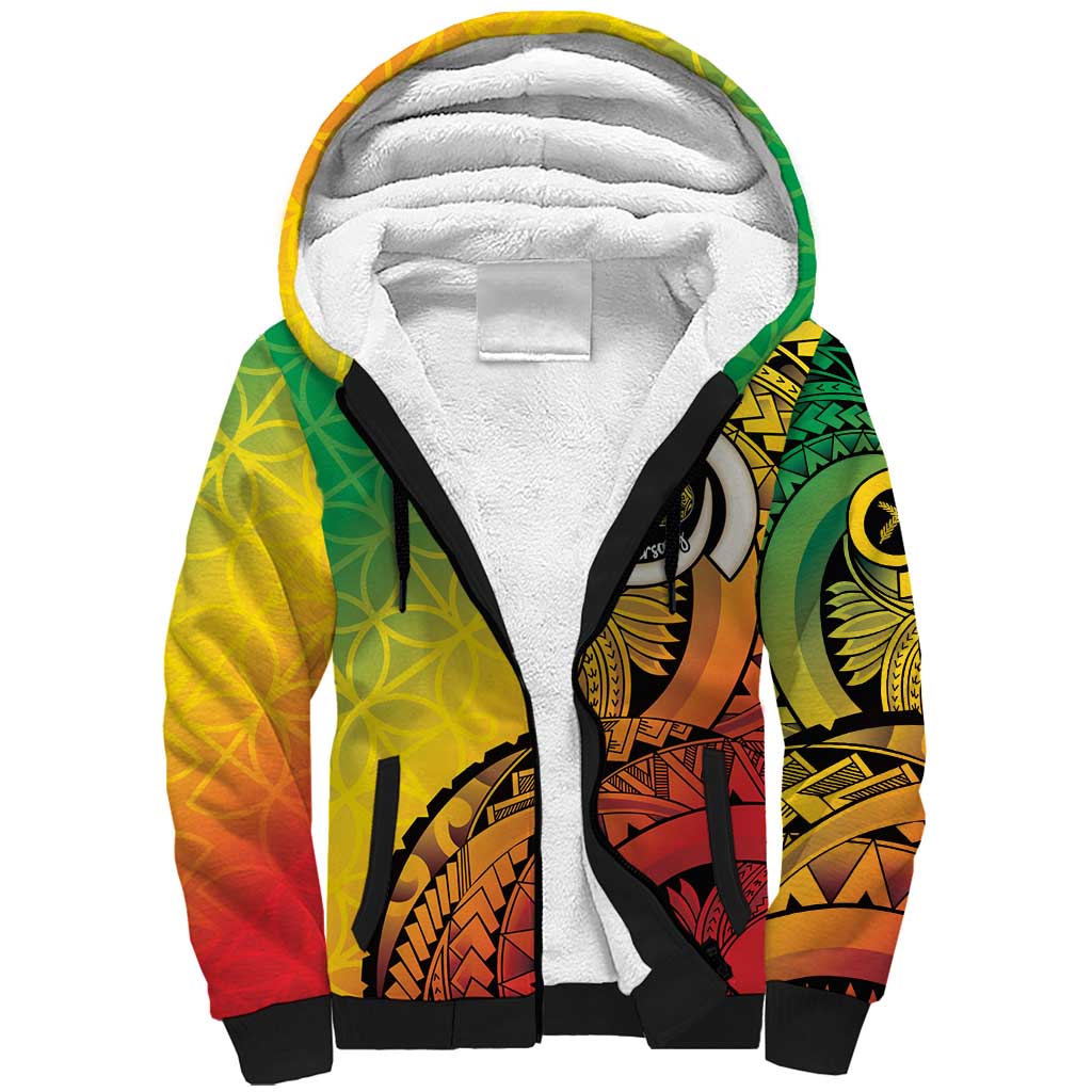 Vanuatu 45th Independence Anniversary Sherpa Hoodie Ni-Van Sandroing - Polynesian Pride