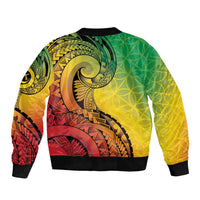 Vanuatu 45th Independence Anniversary Sleeve Zip Bomber Jacket Ni-Van Sandroing - Polynesian Pride