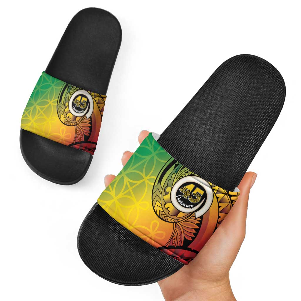 Vanuatu 45th Independence Anniversary Slide Sandals Ni-Van Sandroing LT7 - Polynesian Pride