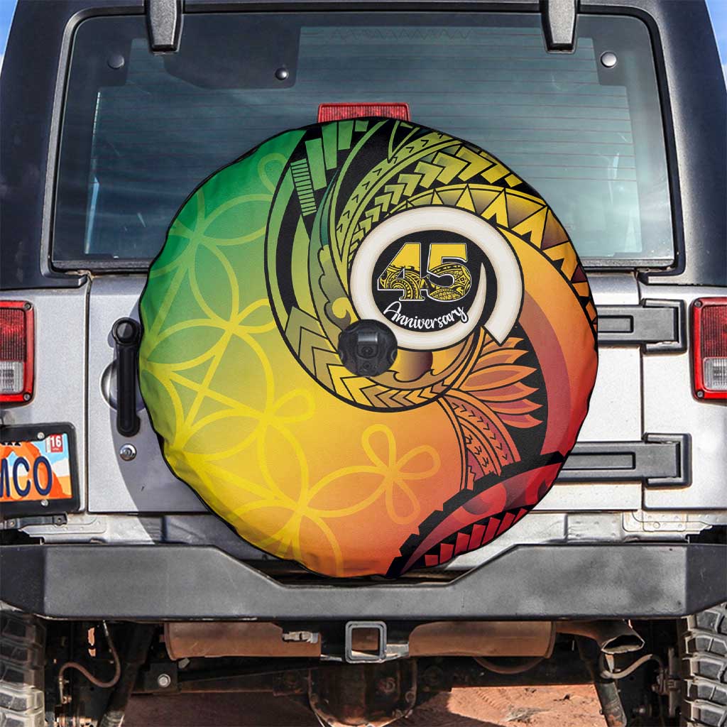Vanuatu 45th Independence Anniversary Spare Tire Cover Ni-Van Sandroing - Polynesian Pride