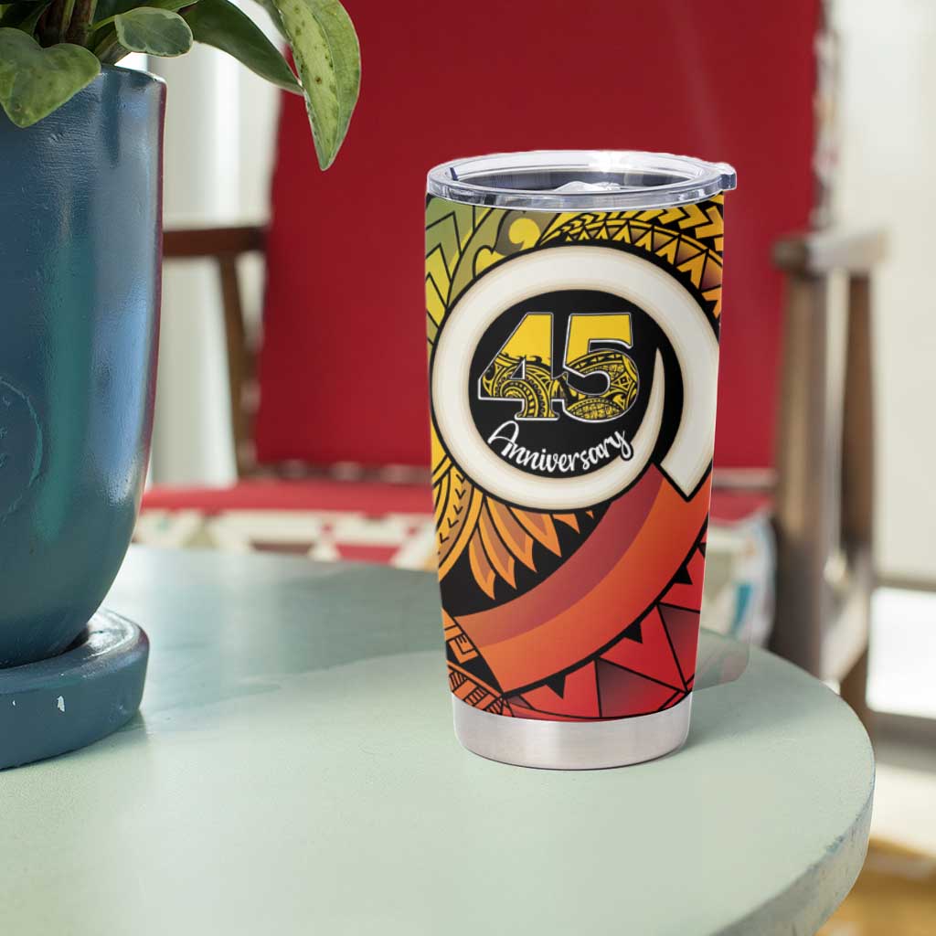 Vanuatu 45th Independence Anniversary Tumbler Cup Ni-Van Sandroing - Polynesian Pride