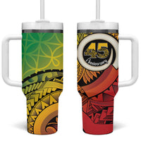 Vanuatu 45th Independence Anniversary Tumbler With Handle Ni-Van Sandroing LT7 One Size: 40 oz Colorful - Polynesian Pride