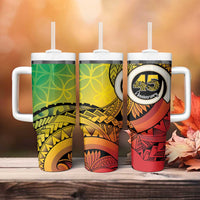 Vanuatu 45th Independence Anniversary Tumbler With Handle Ni-Van Sandroing LT7 - Polynesian Pride