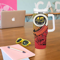 Vanuatu 45th Independence Anniversary Tumbler With Handle Ni-Van Sandroing LT7 - Polynesian Pride
