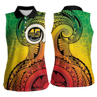 Vanuatu 45th Independence Anniversary Women Sleeveless Polo Shirt Ni-Van Sandroing - Polynesian Pride