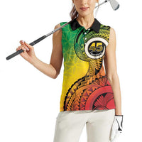 Vanuatu 45th Independence Anniversary Women Sleeveless Polo Shirt Ni-Van Sandroing - Polynesian Pride
