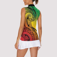 Vanuatu 45th Independence Anniversary Women Sleeveless Polo Shirt Ni-Van Sandroing - Polynesian Pride