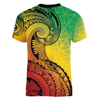 Vanuatu 45th Independence Anniversary Women V-Neck T-Shirt Ni-Van Sandroing - Polynesian Pride
