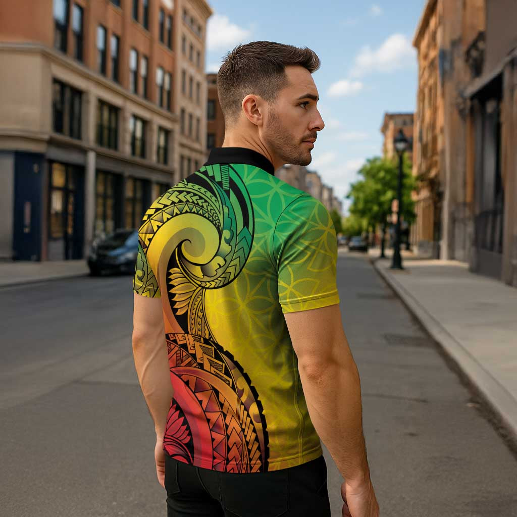 Vanuatu 45th Independence Anniversary Zipper Polo Shirt Ni-Van Sandroing - Polynesian Pride