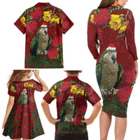 Kakapo Bird New Zealand Family Matching Long Sleeve Bodycon Dress and Hawaiian Shirt Floral Christmas LT7 - Polynesian Pride