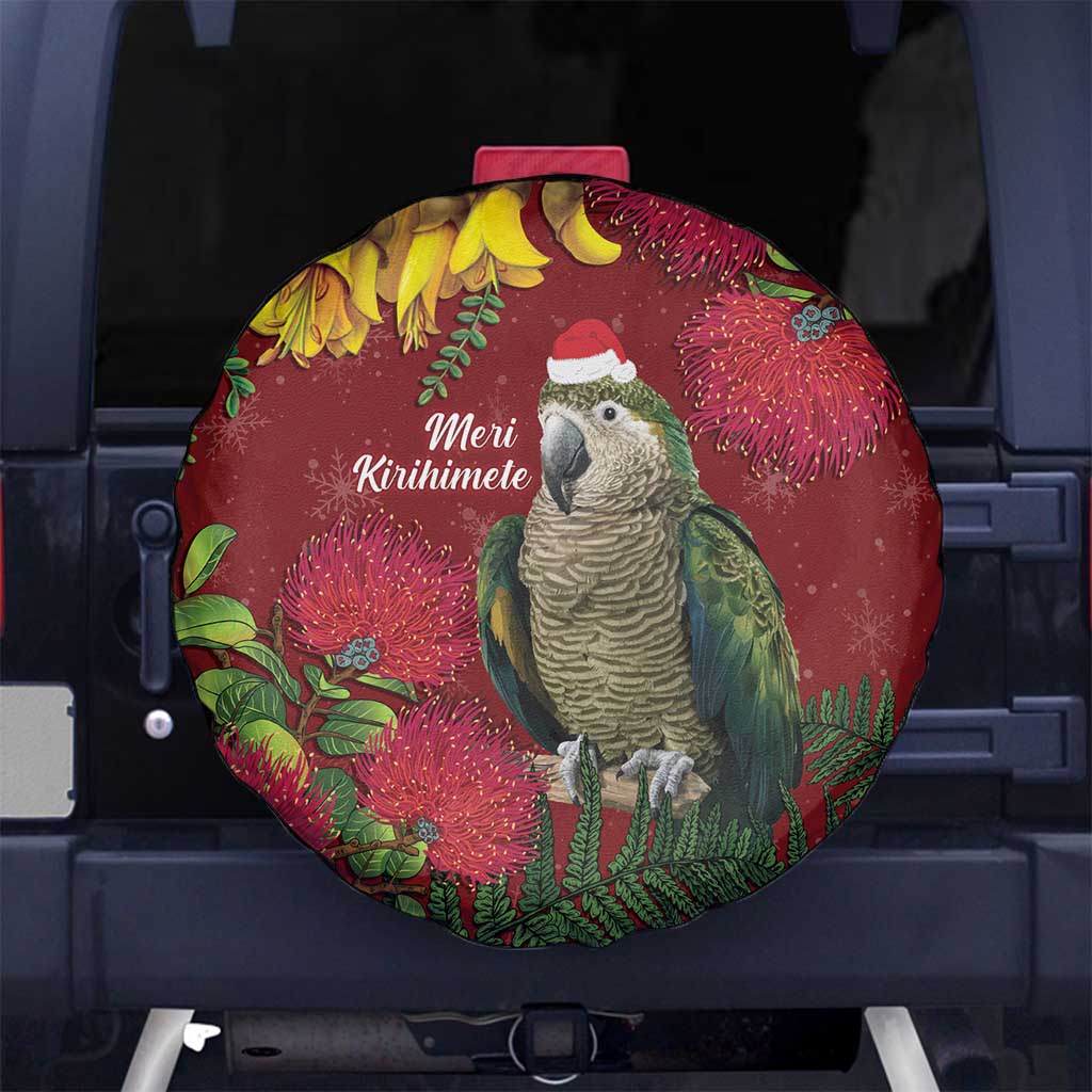 Kakapo Bird New Zealand Spare Tire Cover Floral Christmas
