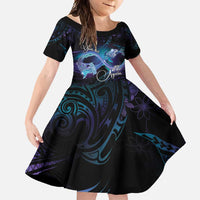 Polynesian Personalized Memorial Family Matching Short Sleeve Bodycon Dress and Hawaiian Shirt Oceanic Infinity Symbol - Until We Meet Again - Polynesian Pride