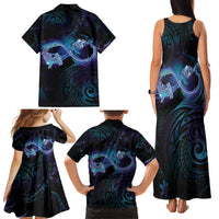 Polynesian Personalized Memorial Family Matching Tank Maxi Dress and Hawaiian Shirt Oceanic Infinity Symbol - Until We Meet Again - Polynesian Pride