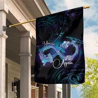 Polynesian Personalized Memorial Garden Flag Oceanic Infinity Symbol - Until We Meet Again LT7 House Flag Black - Polynesian Pride