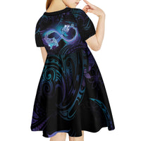 Polynesian Personalized Memorial Kid Short Sleeve Dress Oceanic Infinity Symbol - Until We Meet Again - Polynesian Pride