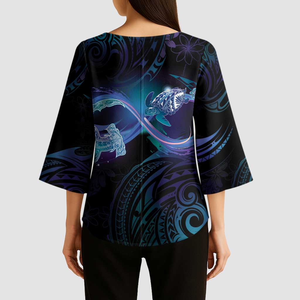 Polynesian Personalized Memorial Kimono Sleeve Blouse Oceanic Infinity Symbol - Until We Meet Again - Polynesian Pride