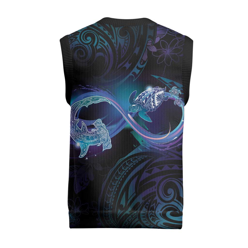 Polynesian Personalized Memorial Christmas Knitted V-Neck Vest Oceanic Infinity Symbol - Until We Meet Again - Polynesian Pride