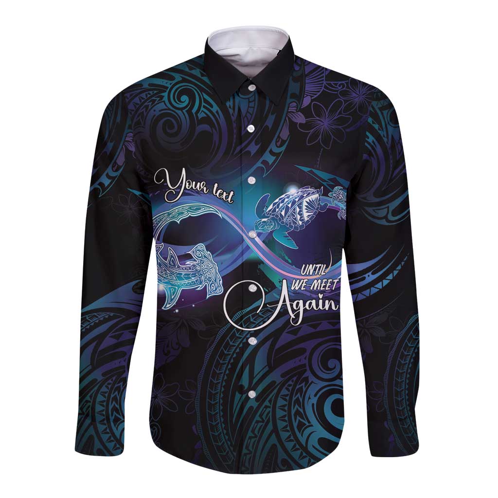 Polynesian Personalized Memorial Long Sleeve Button Shirt Oceanic Infinity Symbol - Until We Meet Again - Polynesian Pride