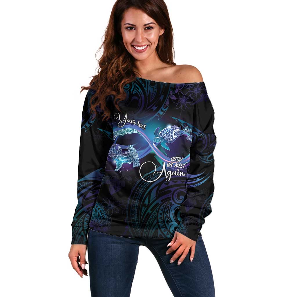 Polynesian Personalized Memorial Off Shoulder Sweater Oceanic Infinity Symbol - Until We Meet Again - Polynesian Pride
