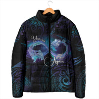 Polynesian Personalized Memorial Padded Jacket Oceanic Infinity Symbol - Until We Meet Again - Polynesian Pride