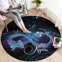 Polynesian Personalized Memorial Round Carpet Oceanic Infinity Symbol - Until We Meet Again - Polynesian Pride