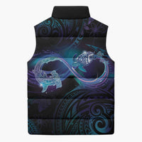 Polynesian Personalized Memorial Sleeveless Puffer Jacket Oceanic Infinity Symbol - Until We Meet Again - Polynesian Pride
