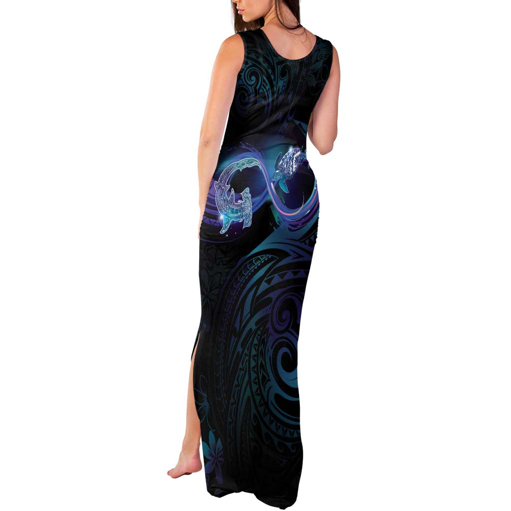 Polynesian Personalized Memorial Tank Maxi Dress Oceanic Infinity Symbol - Until We Meet Again - Polynesian Pride