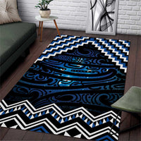 New Zealand Matariki Area Rug Galaxy Styled Taniko LT7 Blue - Polynesian Pride
