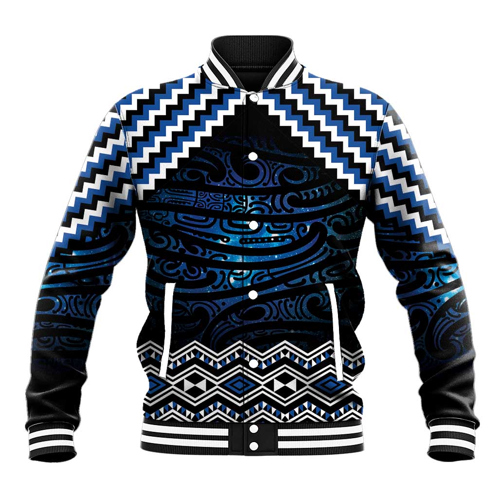 New Zealand Matariki Baseball Jacket Galaxy Styled Taniko