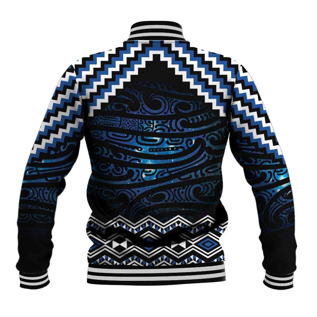 New Zealand Matariki Baseball Jacket Galaxy Styled Taniko LT7 - Polynesian Pride