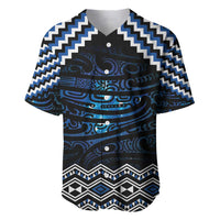 New Zealand Matariki Baseball Jersey Galaxy Styled Taniko LT7 Blue - Polynesian Pride