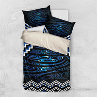 New Zealand Matariki Bedding Set Galaxy Styled Taniko LT7 US Twin 172cm x 218cm Blue - Polynesian Pride