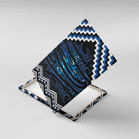 New Zealand Matariki Canvas Wall Art Galaxy Styled Taniko LT7 With Frame Blue - Polynesian Pride