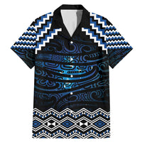 New Zealand Matariki Family Matching Mermaid Dress and Hawaiian Shirt Galaxy Styled Taniko LT7 Dad's Shirt - Short Sleeve Blue - Polynesian Pride