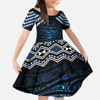 New Zealand Matariki Family Matching Summer Maxi Dress and Hawaiian Shirt Galaxy Styled Taniko