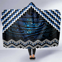 New Zealand Matariki Hooded Blanket Galaxy Styled Taniko LT7 One Size Blue - Polynesian Pride
