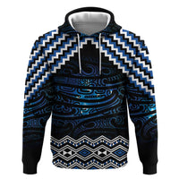 New Zealand Matariki Hoodie Galaxy Styled Taniko LT7 Pullover Hoodie Blue - Polynesian Pride