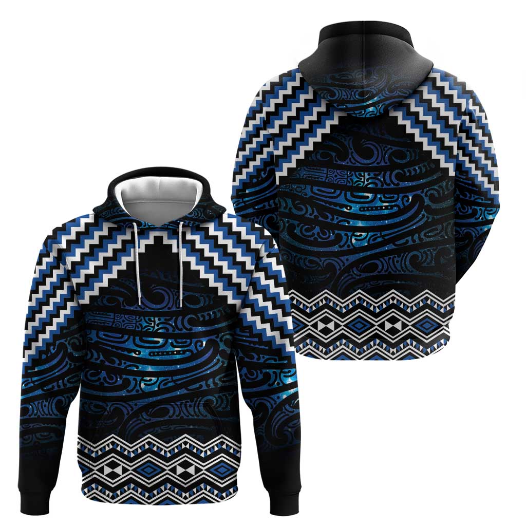New Zealand Matariki Hoodie Galaxy Styled Taniko LT7 - Polynesian Pride