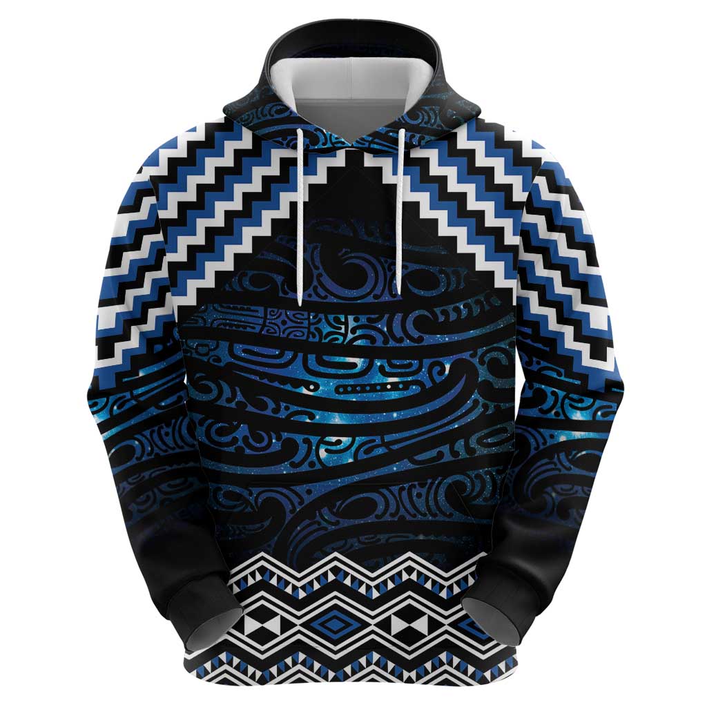 New Zealand Matariki Hoodie Galaxy Styled Taniko LT7 - Polynesian Pride