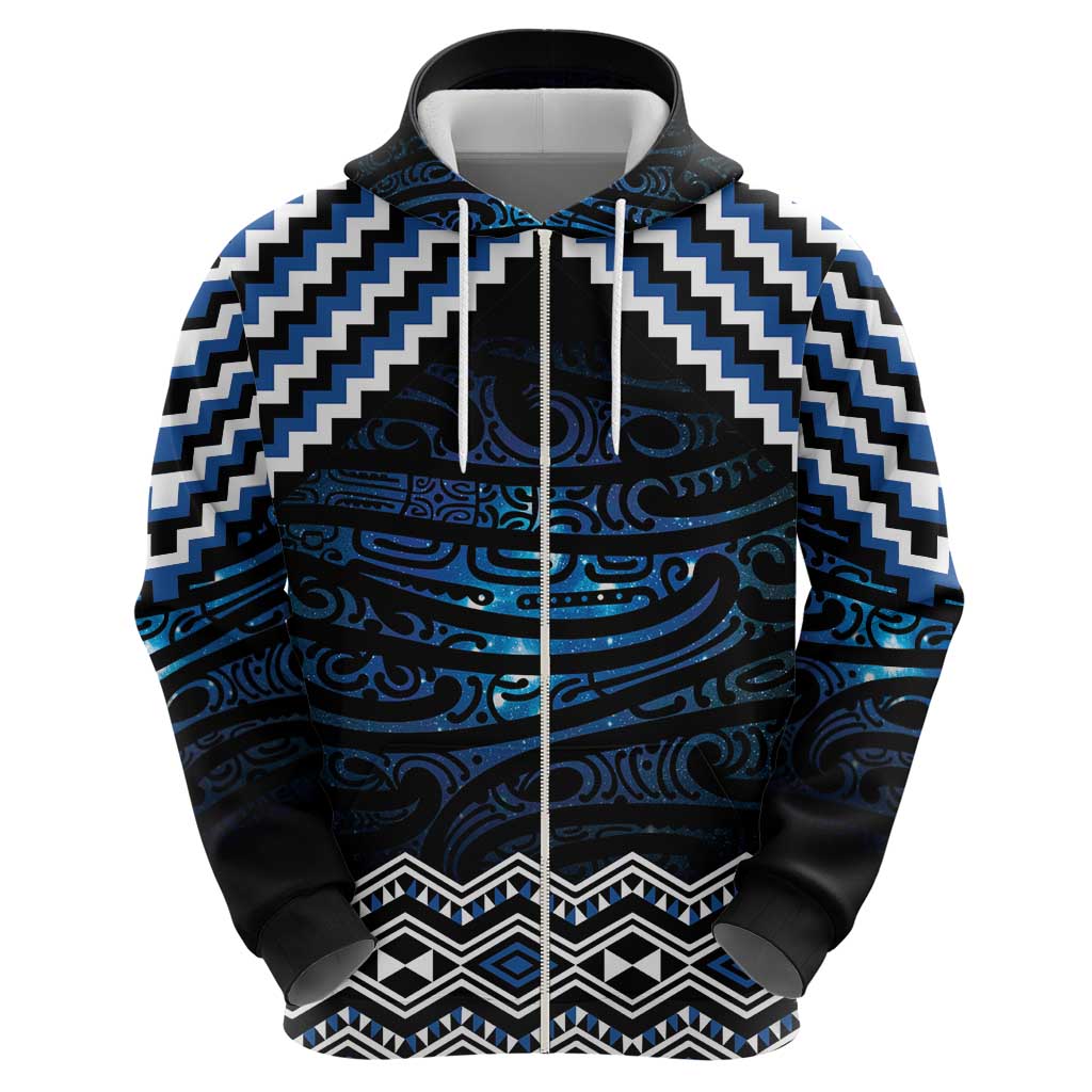 New Zealand Matariki Hoodie Galaxy Styled Taniko LT7 - Polynesian Pride