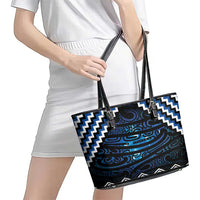 New Zealand Matariki Leather Tote Bag Galaxy Styled Taniko LT7 - Polynesian Pride