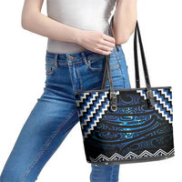 New Zealand Matariki Leather Tote Bag Galaxy Styled Taniko LT7 - Polynesian Pride