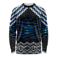 New Zealand Matariki Long Sleeve Shirt Galaxy Styled Taniko LT7 Unisex Blue - Polynesian Pride