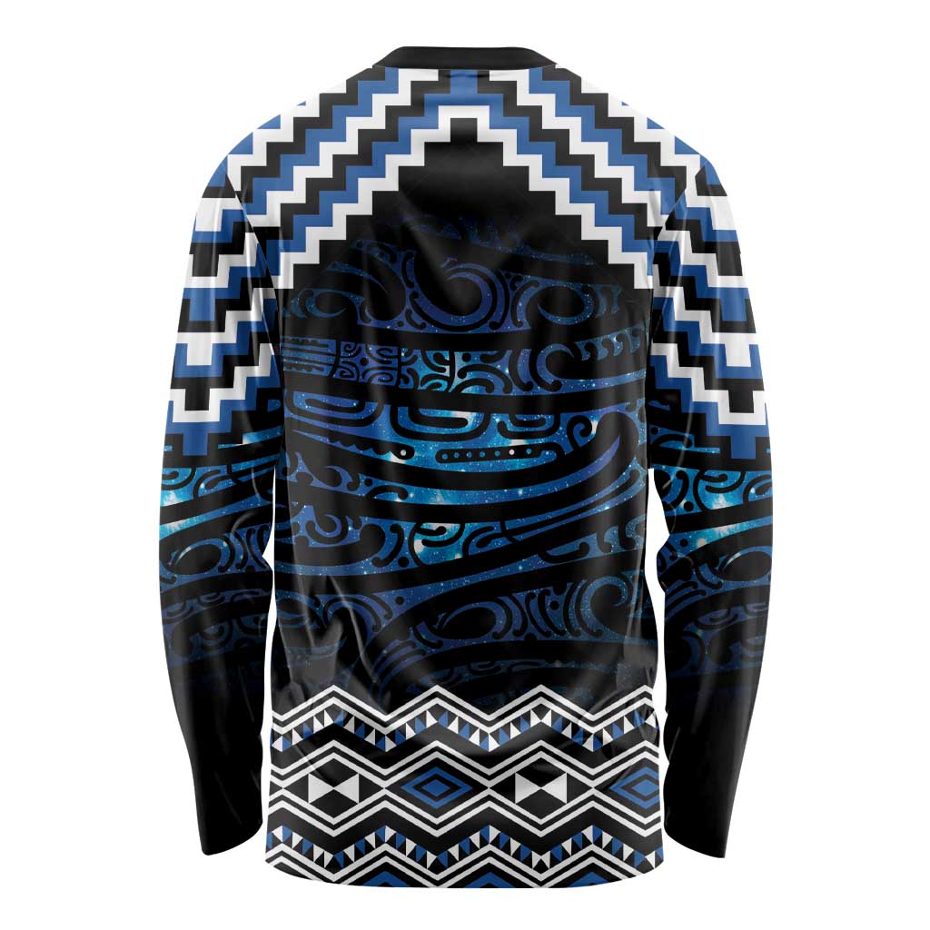 New Zealand Matariki Long Sleeve Shirt Galaxy Styled Taniko LT7 - Polynesian Pride