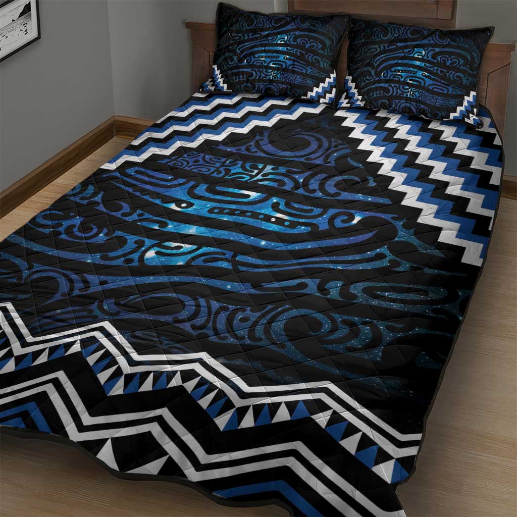 New Zealand Matariki Quilt Bed Set Galaxy Styled Taniko LT7 - Polynesian Pride