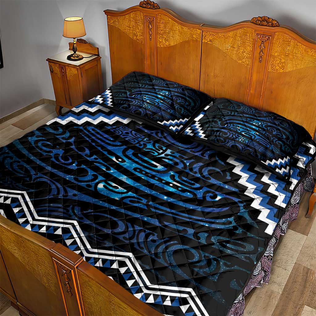 New Zealand Matariki Quilt Bed Set Galaxy Styled Taniko LT7 - Polynesian Pride